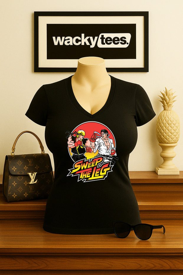 Cobra Kai Sweep The Leg Street Fighter Gaming Style Graphic Tee Shirt