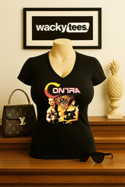 Contra War 80s Schwarzenegger Stallone Gaming NES Cover Graphic Tee Shirt