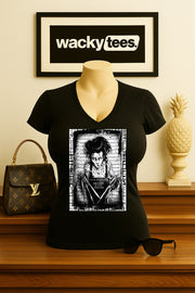 Edward Scissorhands Arrest Parody Mug Shot Poster Graphic Tee Shirt