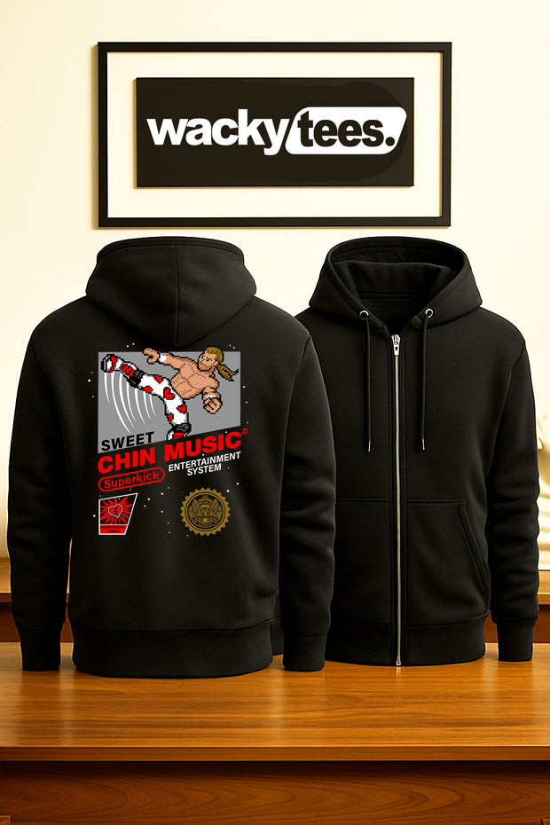 Sweet Chin Music Shawn Michaels Wrestling 8-Bit Gaming System Style Graphic Tee Shirt