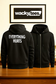 Everything Hurts Old Age Funny Trendy Text Graphic Tee Shirt