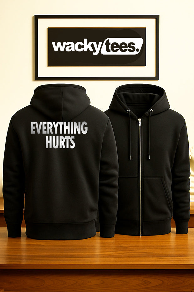 Everything Hurts Old Age Funny Trendy Text Graphic Tee Shirt