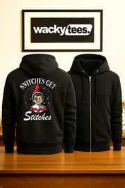Snitches Get Stitches Christmas Holiday Beat Up Bruised Elf Graphic Tee Shirt