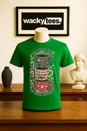 All I Want For Christmas is More Coffee Candy Canes Funny Graphic Tee Shirt