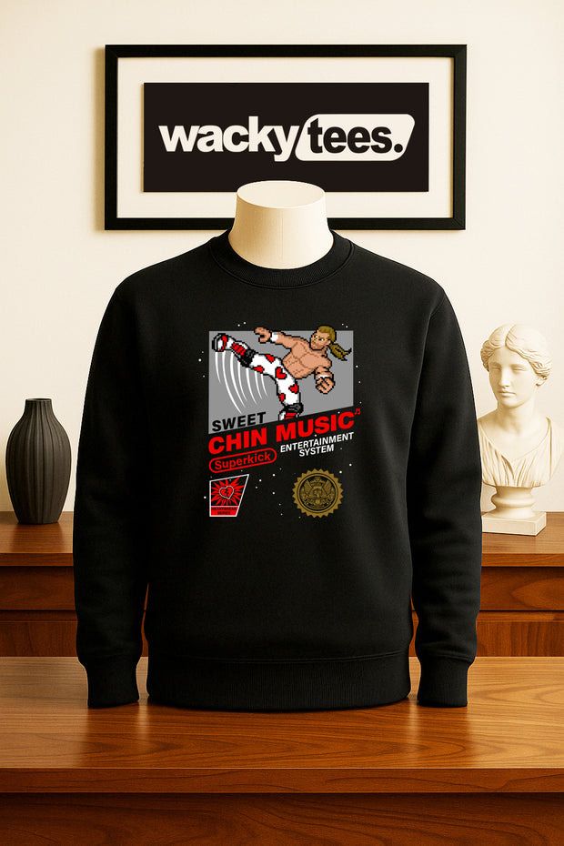 Sweet Chin Music Shawn Michaels Wrestling 8-Bit Gaming System Style Graphic Tee Shirt