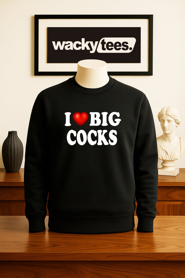 I Love Big Cocks I Heart Roosters Funny Adult Humor Graphic Tee Shirt