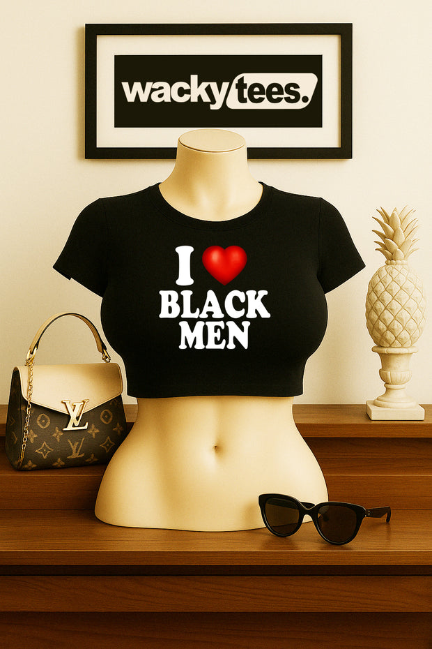 I Love Black Men I Heart Males Funny Adult Humor Graphic Tee Shirt