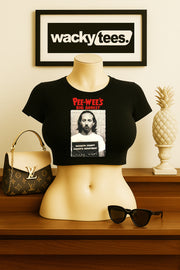 Pee Wees Big Arrest Paul Reubens Mugshot 80s Funny Graphic Tee Shirt