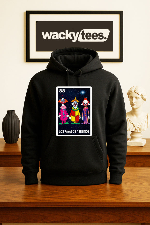 Los Payasos Asesinos Loteria Clowns From Space Horror Funny Graphic Tee Shirt