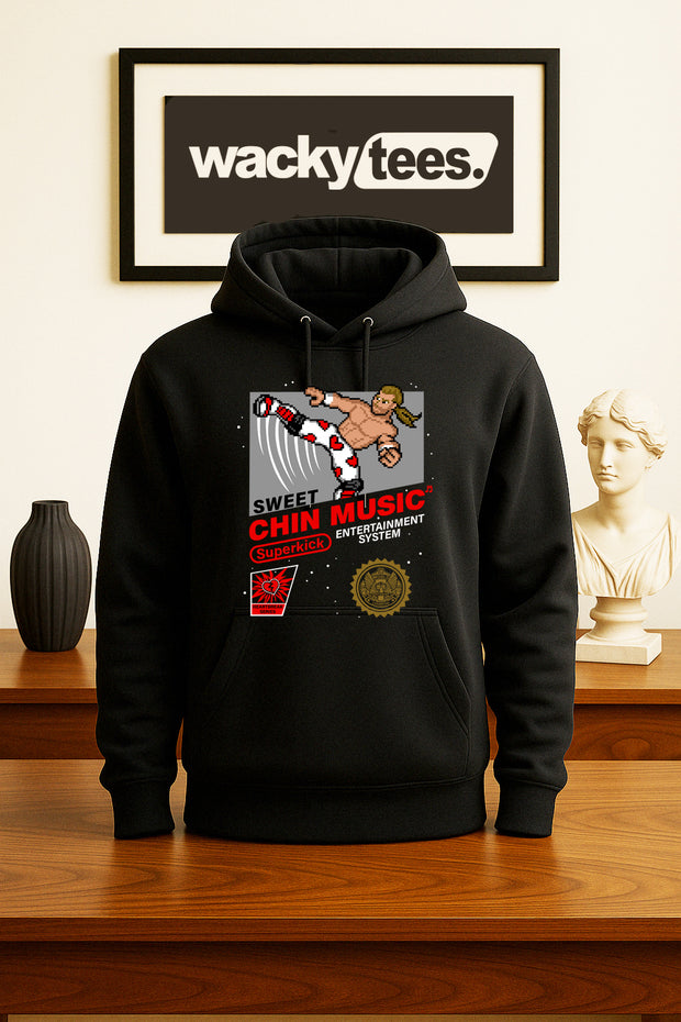 Sweet Chin Music Shawn Michaels Wrestling 8-Bit Gaming System Style Graphic Tee Shirt