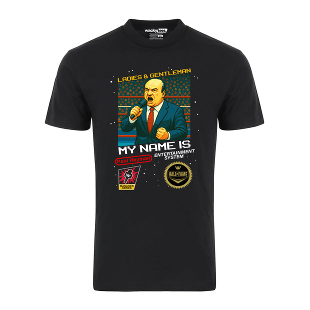 My Name Is Paul Heyman Wrestling 8-Bit Gaming System Style Graphic Tee Shirt