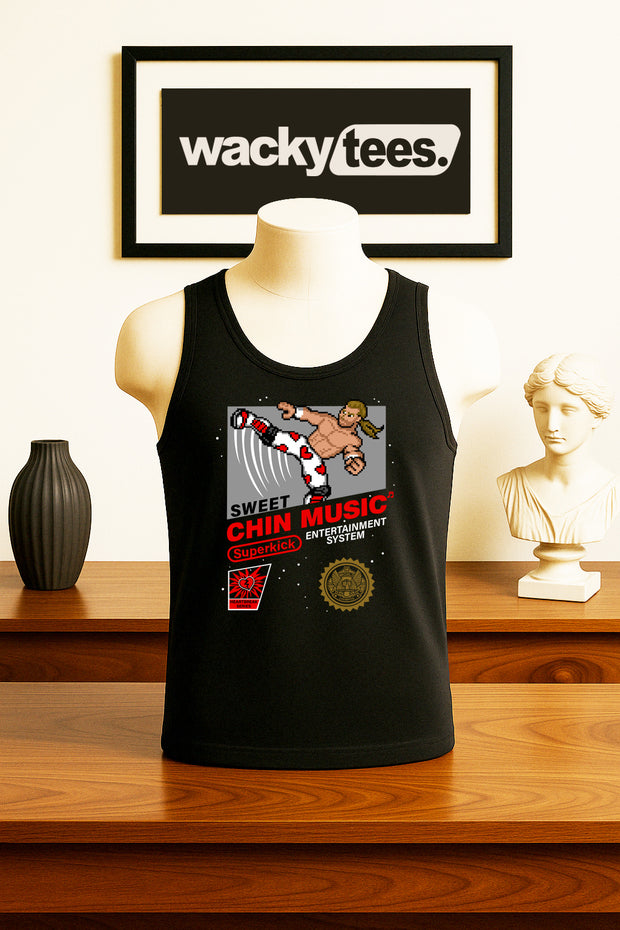 Sweet Chin Music Shawn Michaels Wrestling 8-Bit Gaming System Style Graphic Tee Shirt