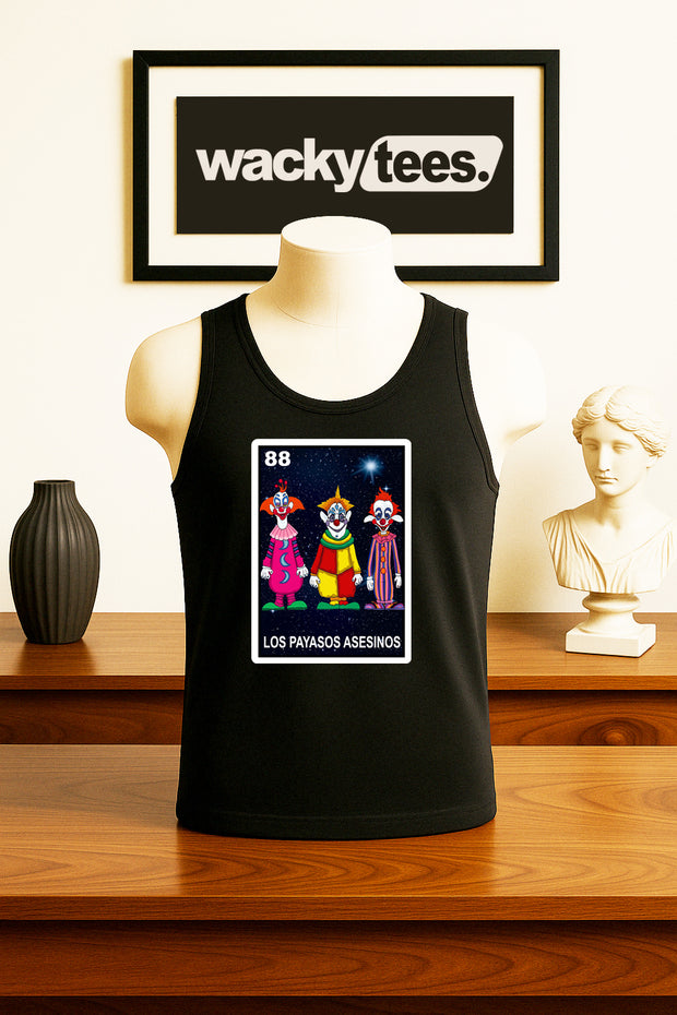 Los Payasos Asesinos Loteria Clowns From Space Horror Funny Graphic Tee Shirt