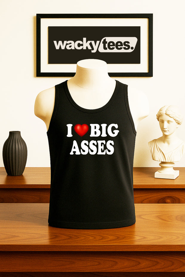 I Love Big Asses I Heart Butts Funny Adult Humor Graphic Tee Shirt