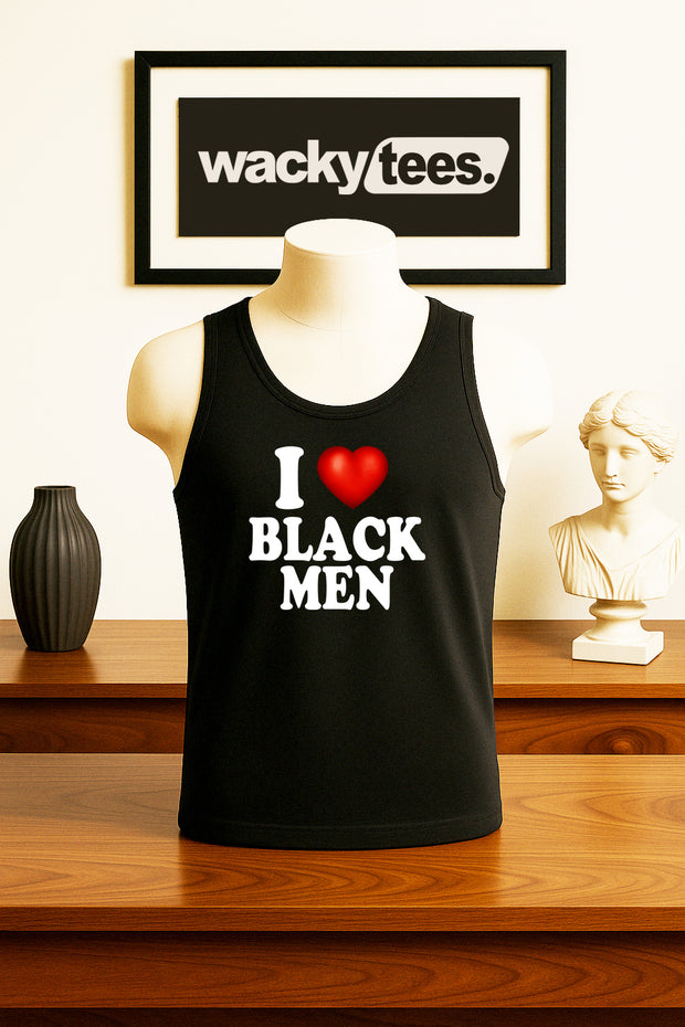 I Love Black Men I Heart Males Funny Adult Humor Graphic Tee Shirt