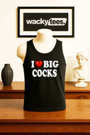 I Love Big Cocks I Heart Roosters Funny Adult Humor Graphic Tee Shirt
