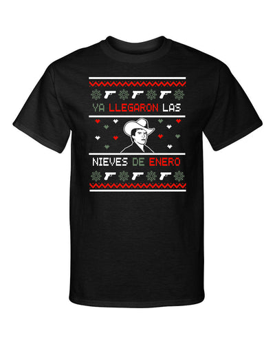 Chalino Sanchez Ugly Sweater Christmas Nieves De Enero Graphic Tee Shirt