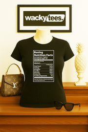 Boxing Boxer Nutrition Facts 1 Fighter Graphic Tee Shirt