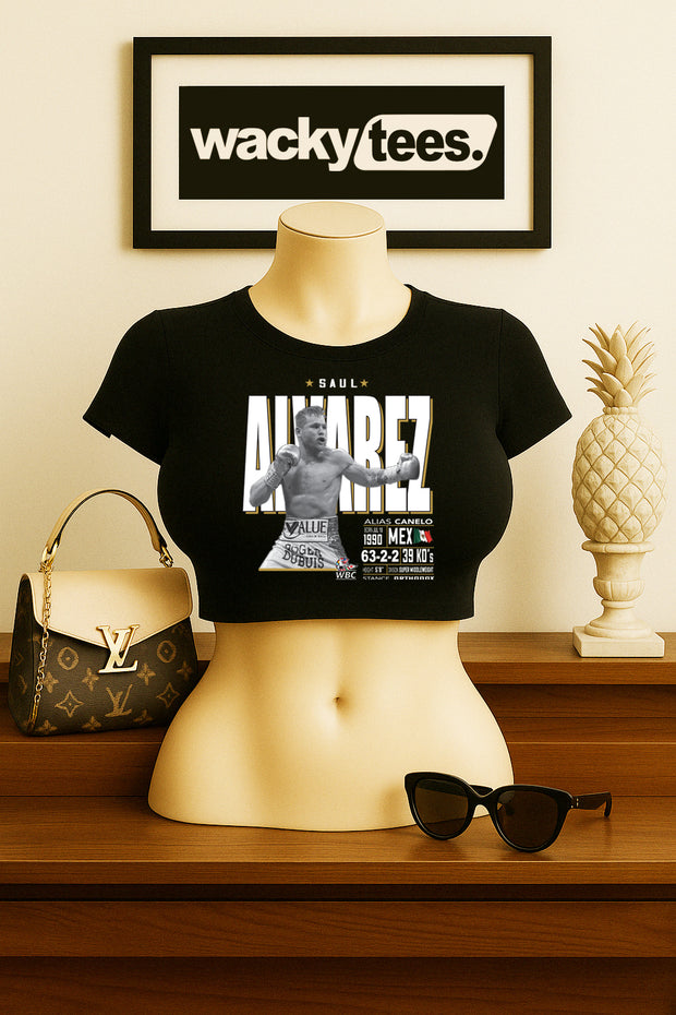 Canelo Alvarez Tale of the Tape Mexican Boxing Stats Graphic Tee Shirt
