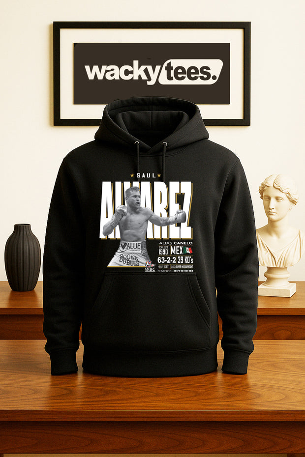 Canelo Alvarez Tale of the Tape Mexican Boxing Stats Graphic Tee Shirt