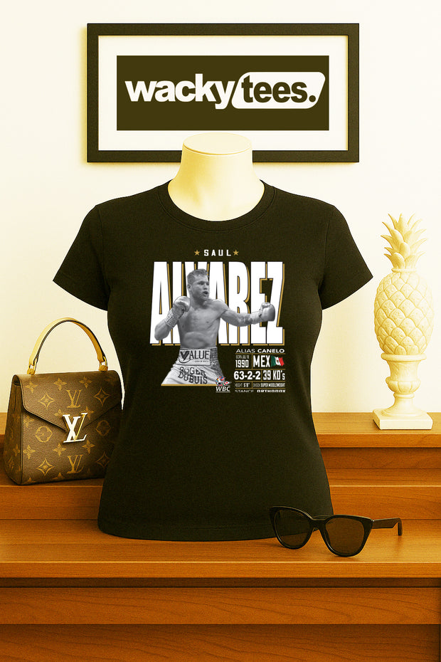 Canelo Alvarez Tale of the Tape Mexican Boxing Stats Graphic Tee Shirt