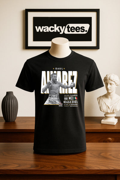 Canelo Alvarez Tale of the Tape Mexican Boxing Stats Graphic Tee Shirt