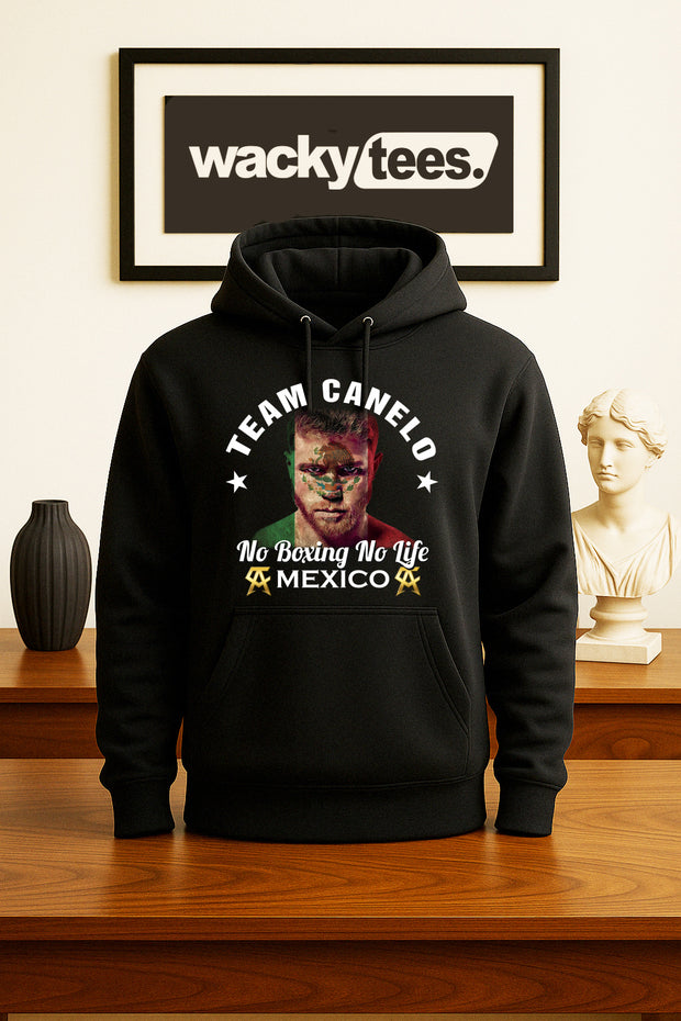 Team Canelo Alvarez Mexican Flag Face No Boxing No Life Mexico Graphic Tee Shirt