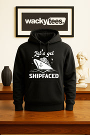 Lets Get Ship faced Cruise Cruising Vacation Boozy Graphic Tee Shirt