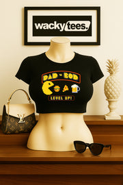 Dad Bod Pac Man 8bit Gaming Style Daddy Body Funny Graphic Tee Shirt
