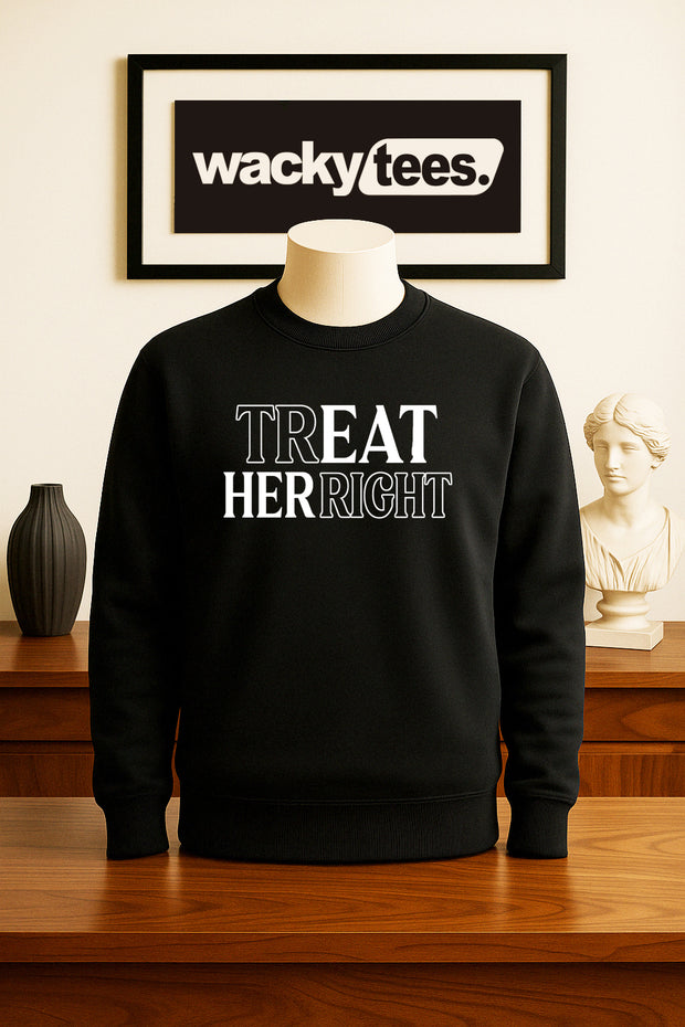 Treat Eat Her Right Funny Muff Diver Adult Humor Graphic Tee Shirt