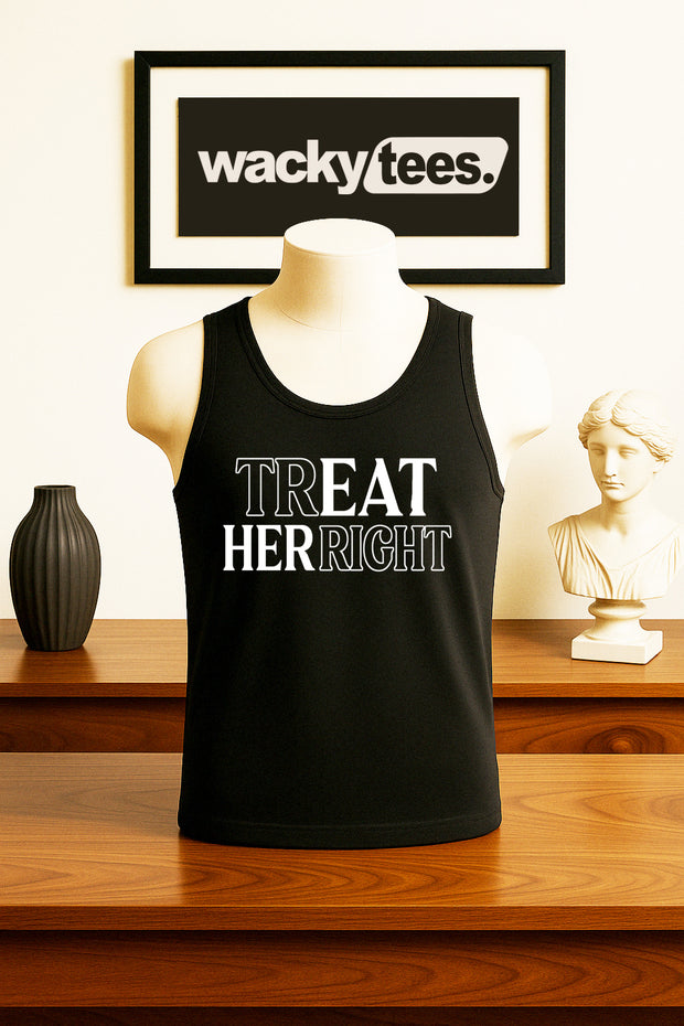 Treat Eat Her Right Funny Muff Diver Adult Humor Graphic Tee Shirt