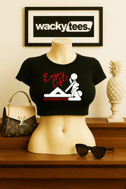 Enjoy Life Eat Out More Often Adult Humor Funny Graphic Tee Shirt