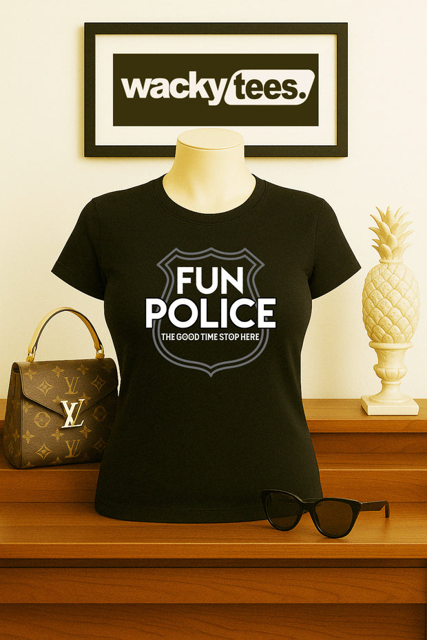 The Fun Police The Good Times Stop Here Funny Party Pooper Graphic Tee Shirt