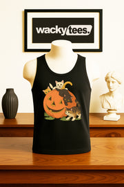 Halloween Fall Pumpkin Cute Kittens Cats Cute Graphic Tee Shirt