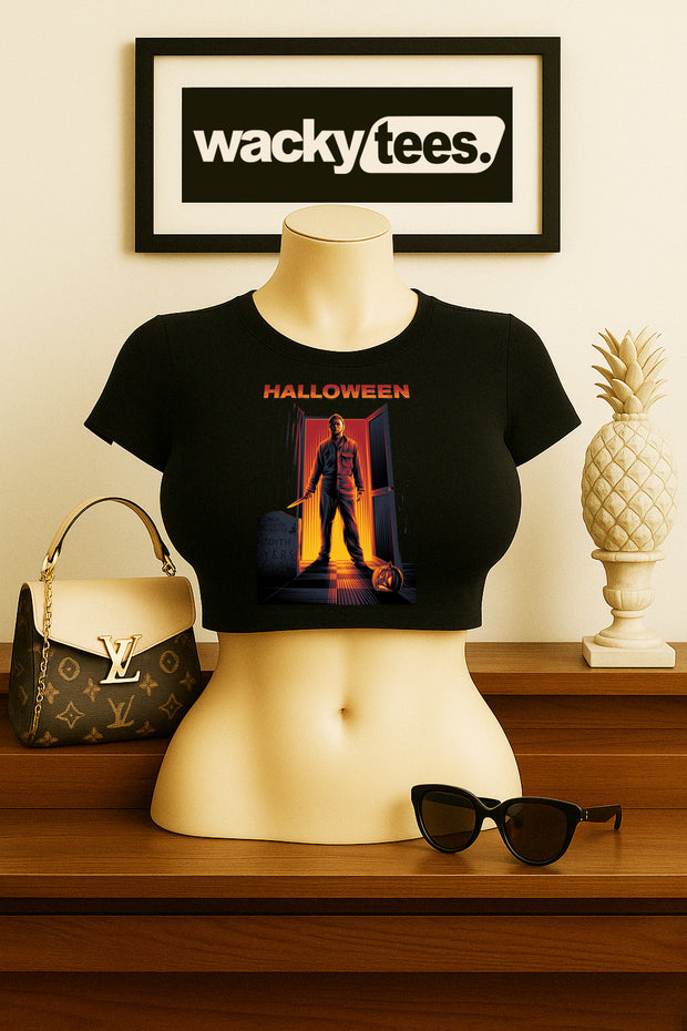 Halloween Michael Myers Door Horror Terror Halloween Graphic Tee Shirt