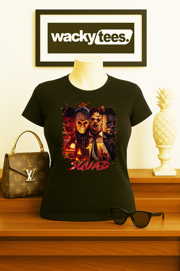 Halloween Serial Killer Squad Horror Terror Halloween Graphic Tee Shirt