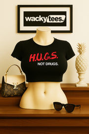 Hugs Not Drugs Retro Dare To 90s Style Funny Graphic Tee Shirt