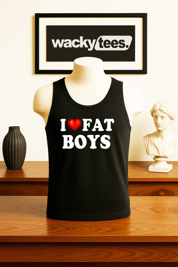 I Love Fat Boys I Heart Funny Adult Humor Graphic Tee Shirt