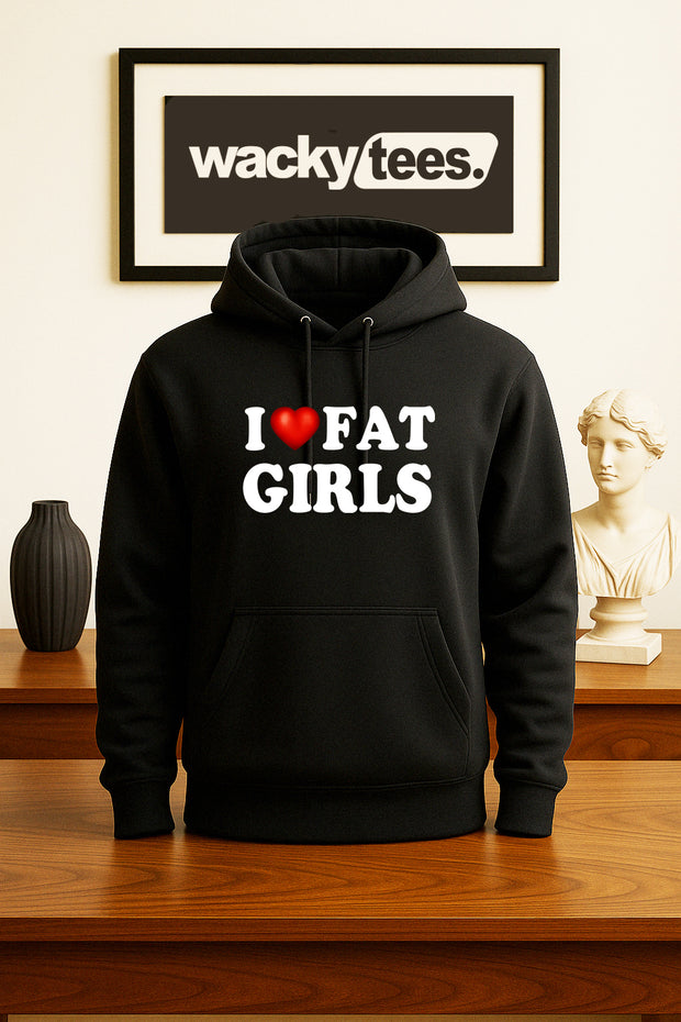 I Love Fat Girls I Heart Funny Adult Humor Graphic Tee Shirt