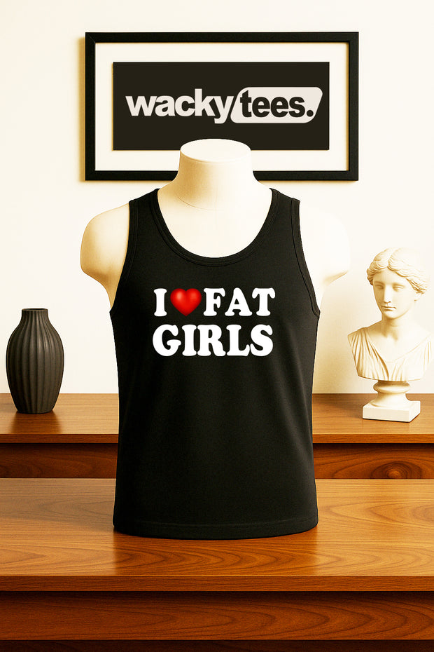 I Love Fat Girls I Heart Funny Adult Humor Graphic Tee Shirt