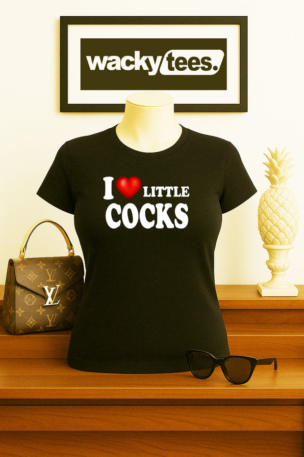 I Love Little Cocks I Heart Funny Adult Humor Graphic Tee Shirt