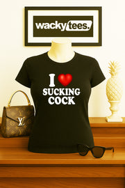 I Love Sucking Cock I Heart Funny Adult Humor Graphic Tee Shirt