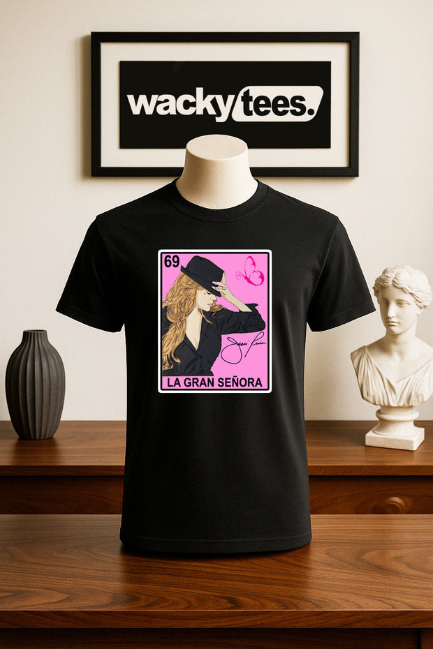Jenni Rivera La Gran Senora Loteria Mexican Bingo Graphic Tee Shirt