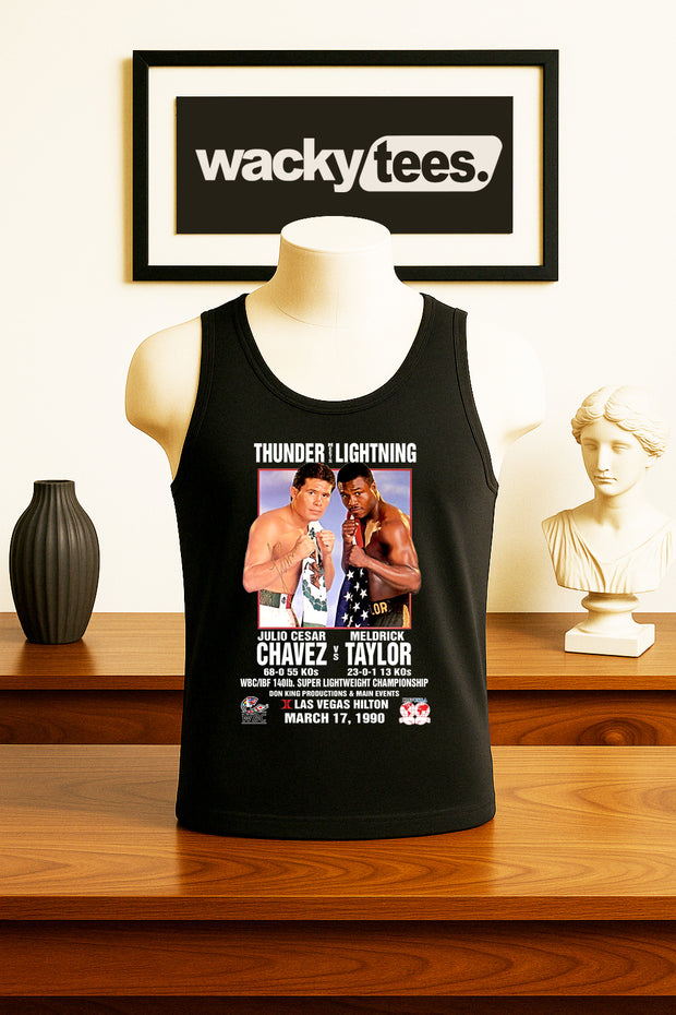 Julio Cesar Chavez vs Taylor 1990 Retro Poster Boxing Graphic Tee Shirt