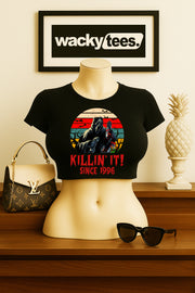 Killin It Since 96 Scream Ghostface Horror Terror Halloween Graphic Tee Shirt
