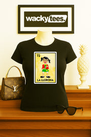 La Chilindrina La Llorona Loteria Mexican Bingo Graphic Tee Shirt