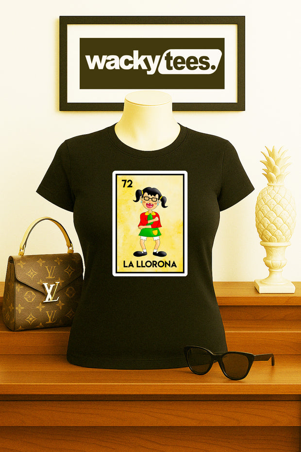 La Chilindrina La Llorona Loteria Mexican Bingo Graphic Tee Shirt