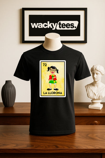 La Chilindrina La Llorona Loteria Mexican Bingo Graphic Tee Shirt