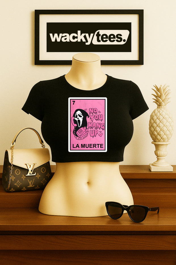La Muerte Ghostface No You Hang up Loteria Mexican Bingo Graphic Tee Shirt