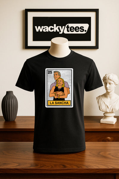 La Sancha Loteria Caught on Kiss Cam Funny Mexican Bingo Card Graphic Tee Shirt